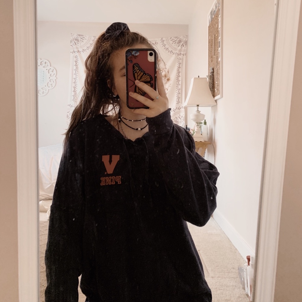 pink victoria’s secret virginia state crewneck